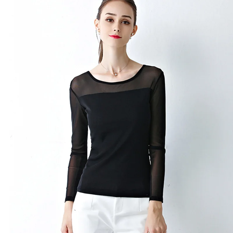 Весенне-осенняя женская блузка VogorSean рубашка 2018 с круглым вырезом и высоким