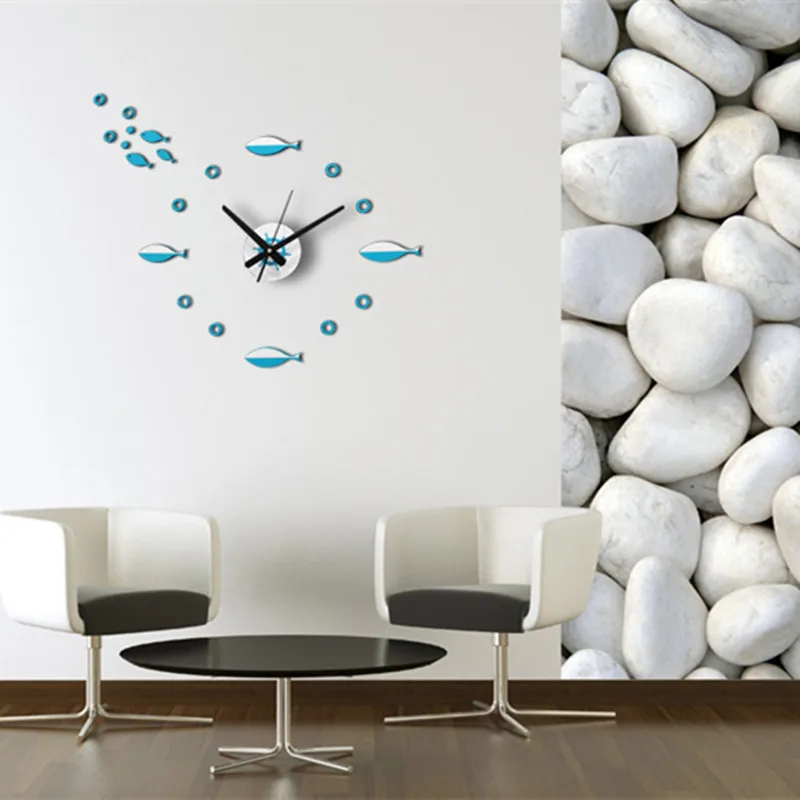 Настенные часы Saat рыбы Self-клейкие Reloj duvar saati Horloge de сравнению клок кухня дома | Дом