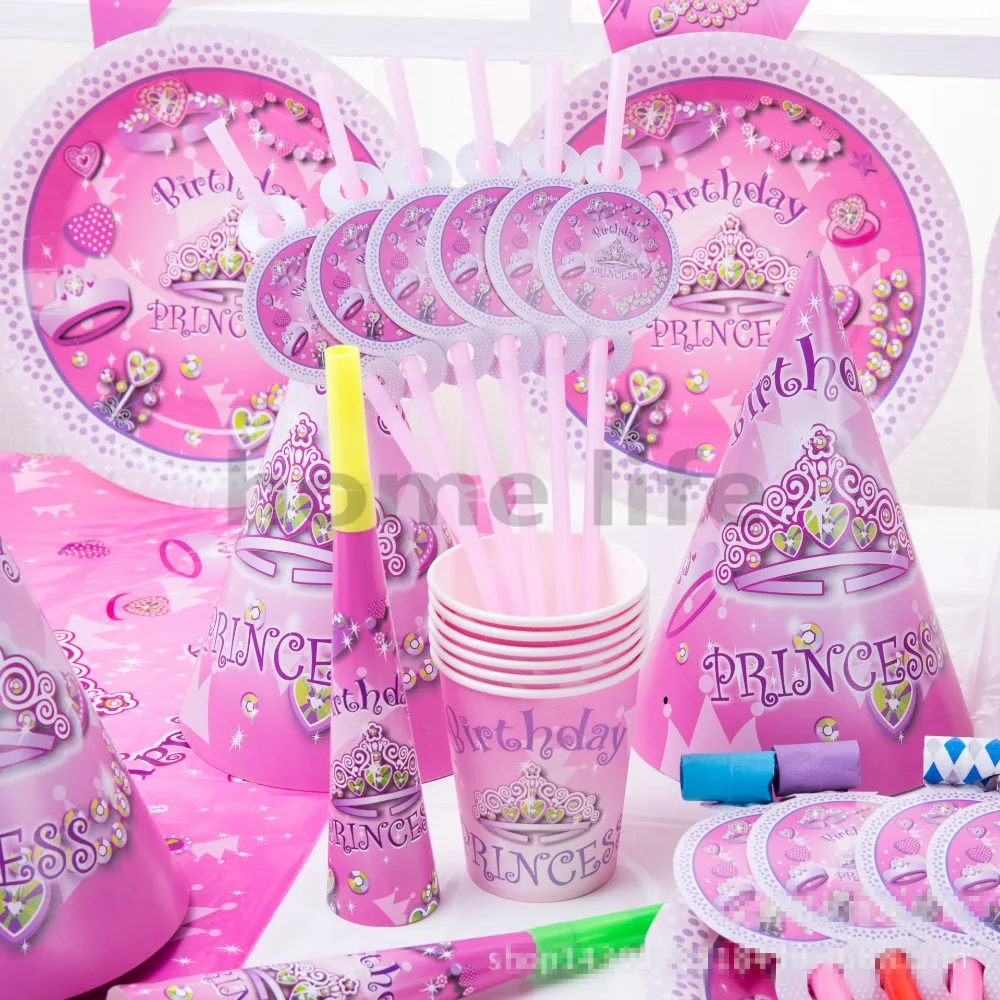90 шт. Детский комплект принцессы с украшением на день рождения для девочек