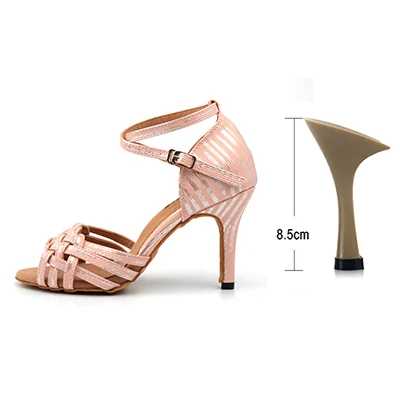 Pink 8.5cm-5059 SHOYDANC/женская Танцевальная бальная туфля для танго; женская обувь на каблуке; женская обувь для латиноамериканских танцев; четыре цвета - Цвет: Pink 8.5cm-5059