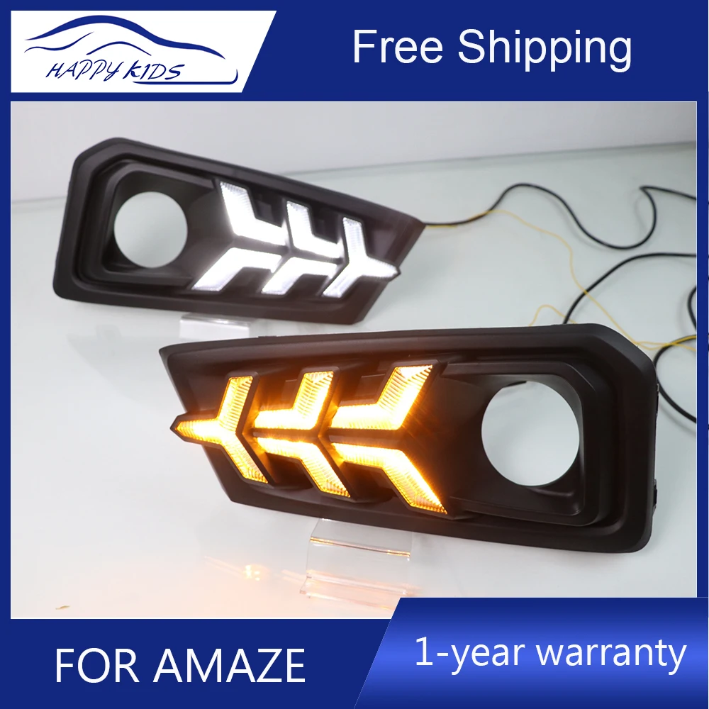 Car Styling DRL for Honda Amaze led drl 12v daytime running light for Amaze led drl with signal fog lam Car Accessories