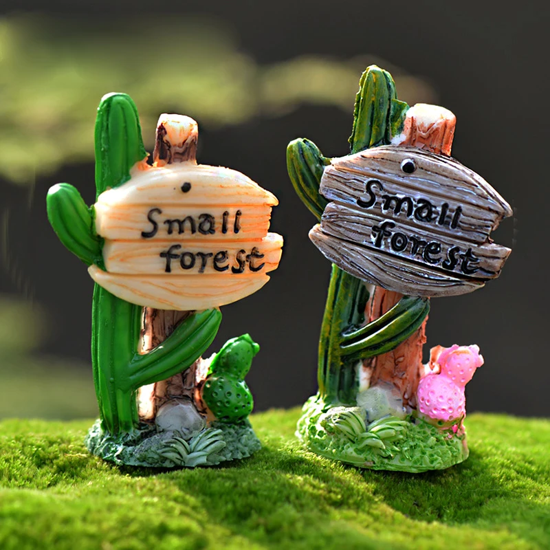 1 шт. кактус дорожный знак Заколки для волос ремесло небольшой лес миниатюрная