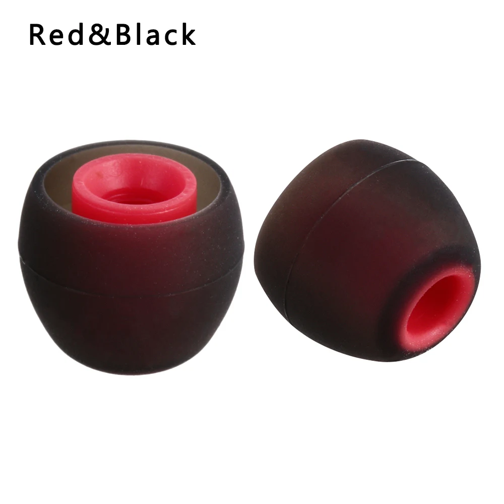L black red Универсальные 6 шт/3 пары 3,8 мм прочные наушники-вкладыши сменные насадки для наушников силиконовые резиновые наконечники - Цвет: L black red
