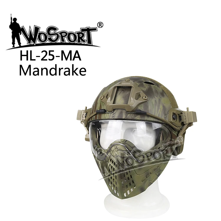 HL25-MADR Военный страйкбол армейская военная игра тактический шлем со съемной маской для лица и очками - Цвет: HL25-MADR