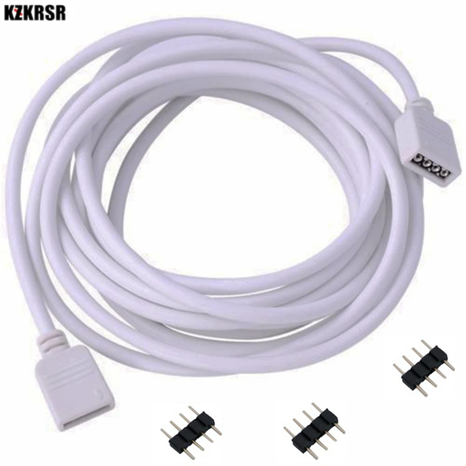 KZKRSR 30 см 100 200 300 500 4 Pin 3528 5050 RGB Светодиодная лента коннектор провод удлинитель