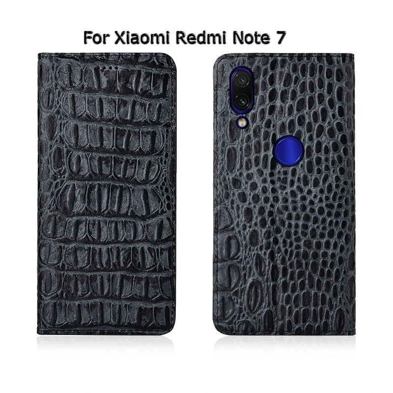 3D чехол из натуральной крокодиловой кожи для Xiaomi Redmi Note 4 4X5 5A 6 7 8T Pro чехол с откидной магнитной подставкой для мобильного телефона