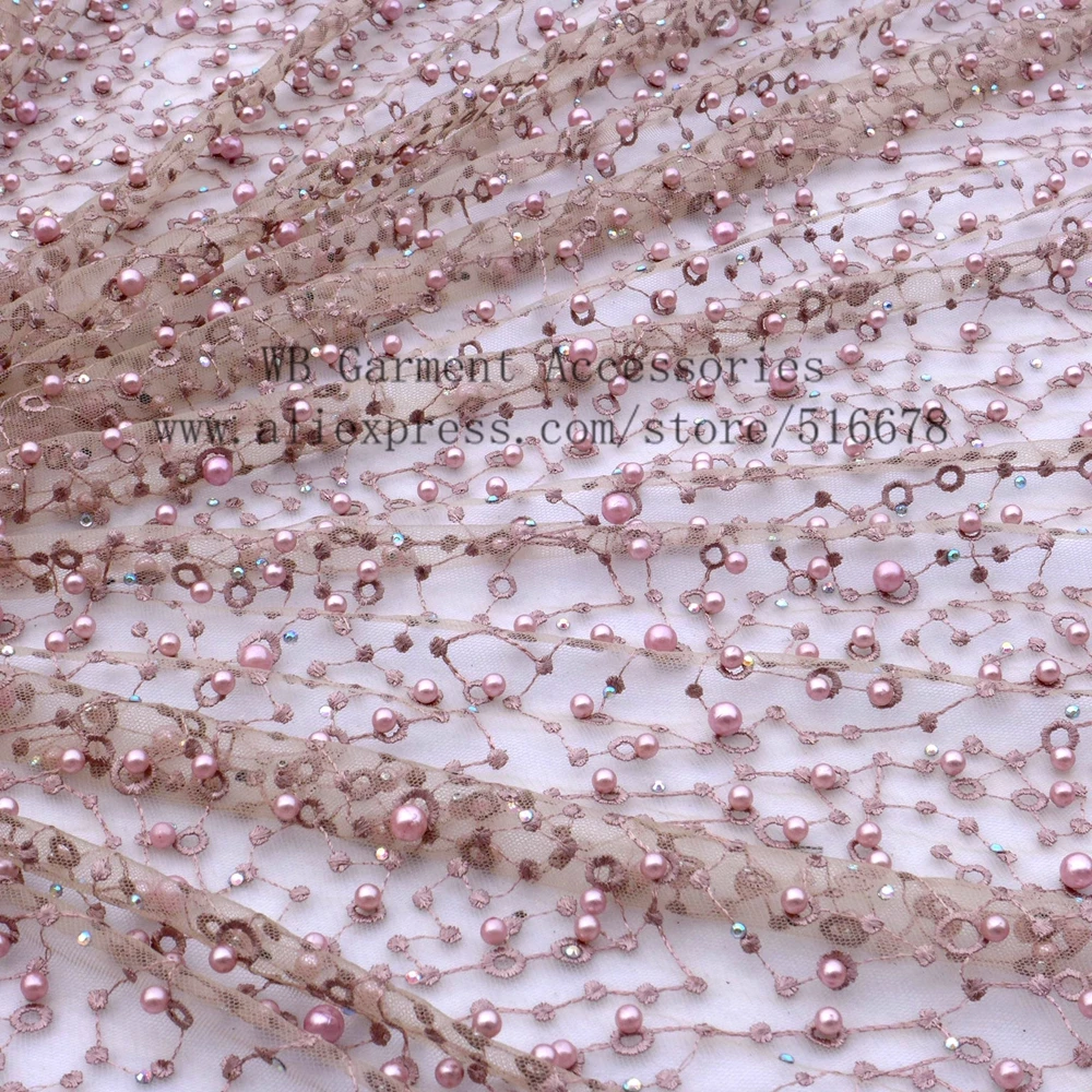 Новый модный стиль металлические камни жемчуг высокого класса на сетке вышитые
