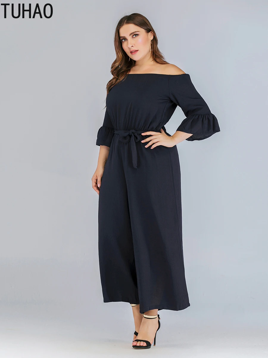 TUHAO комбинезоны больших размеров для офисных леди 4XL 3XL Женский Модный комбинезон размера плюс элегантные вечерние комбинезоны для женщин s LZ09