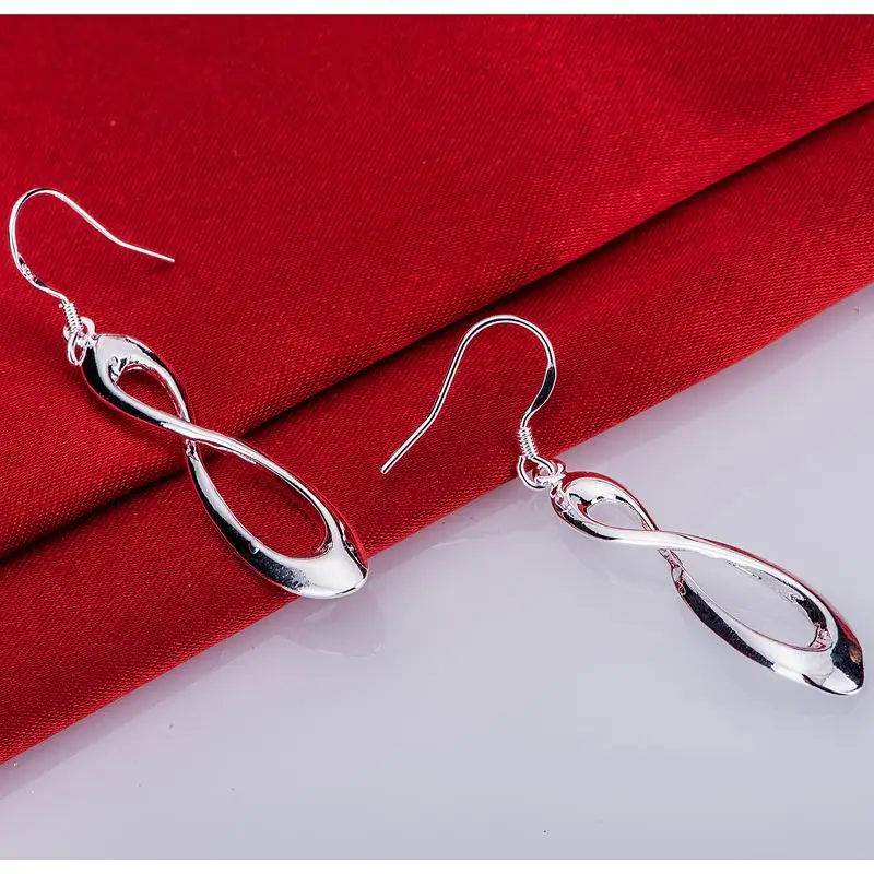 Серебряные серьги серебряные модные ювелирные изделия цифровые блестящие