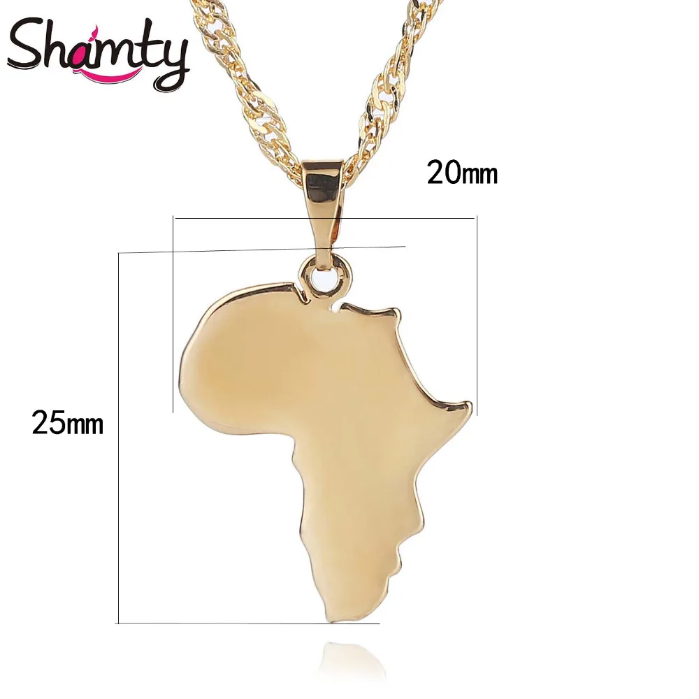 Shamty Африка Карта ожерелье кулон новый золотой цвет ювелирные изделия бренд