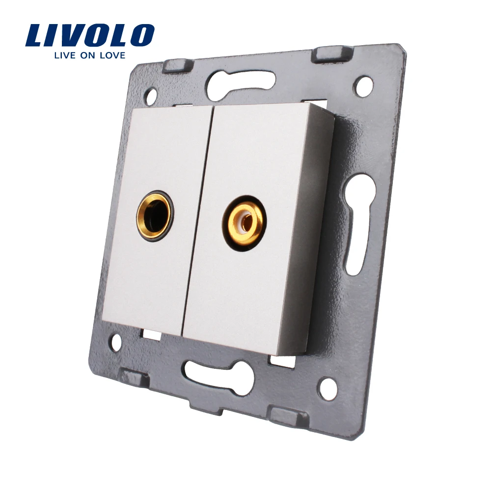 Livolo ЕС стандартный разъем аксессуар для DIY продуктов, основание розетки один микрофон и один видео разъем VL-C7-1M1VD-11