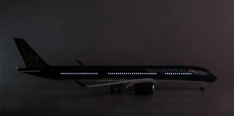 47 см 1/142 масштаб самолет Airbus A350 Dreamliner самолет вьетнамских авиалиний модель с светодиодный светильник и колеса литой пластиковый самолет