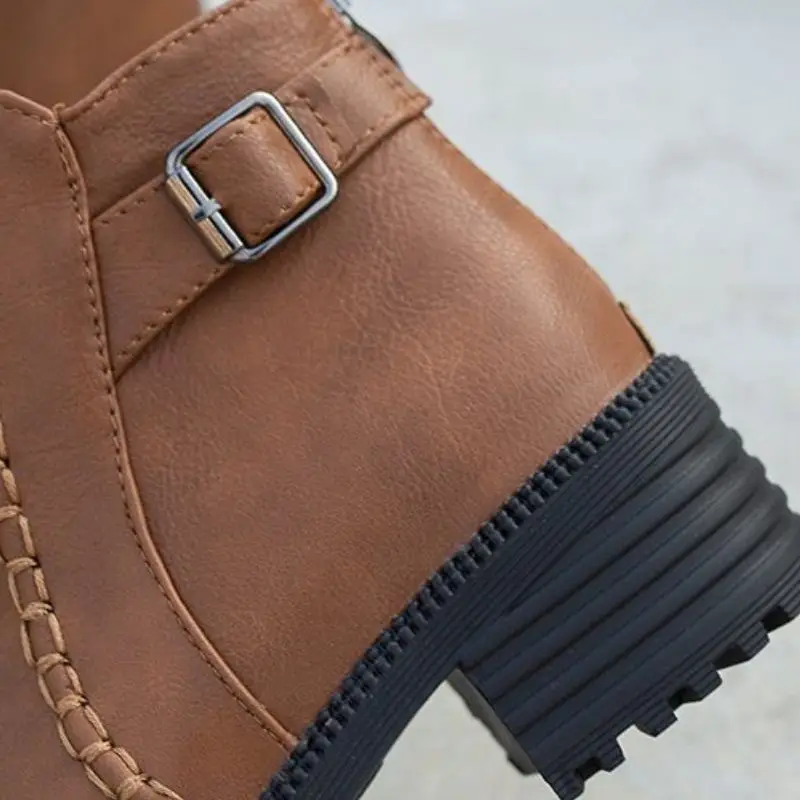 ZALAVOR/новые женские полусапожки Осенняя обувь с пряжкой модные ботильоны черного