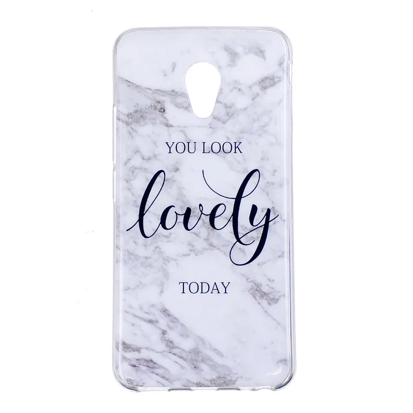 HEMASOLY Case For Meizu M3 Note Silicone M5 M5S Soft TPU Luxury Letter Marble Pattern Back Cover |