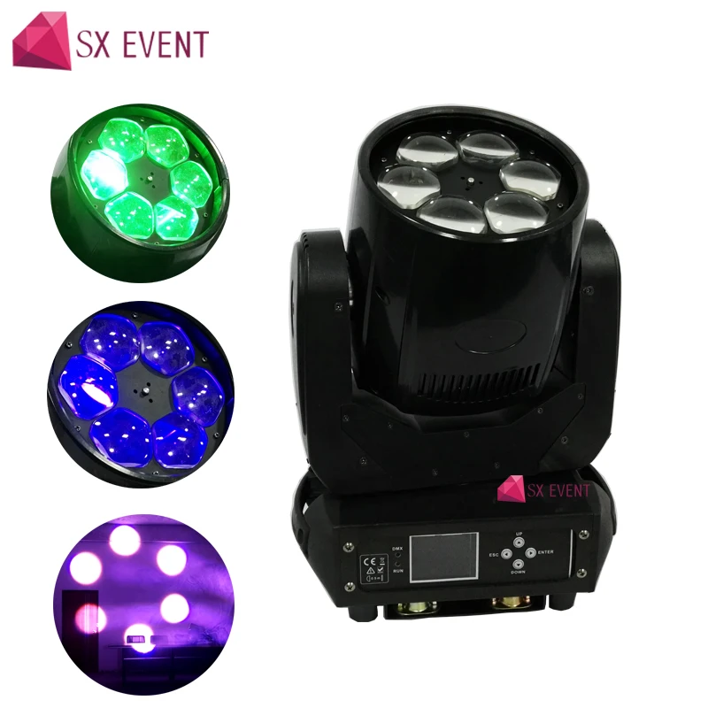 

4 шт./лот Лучшая цена ночной клуб вращающийся свет DMX 512 6x40 Вт RGBW пчелиные глаза светодиодный движущийся головной свет с функцией масштабиров...