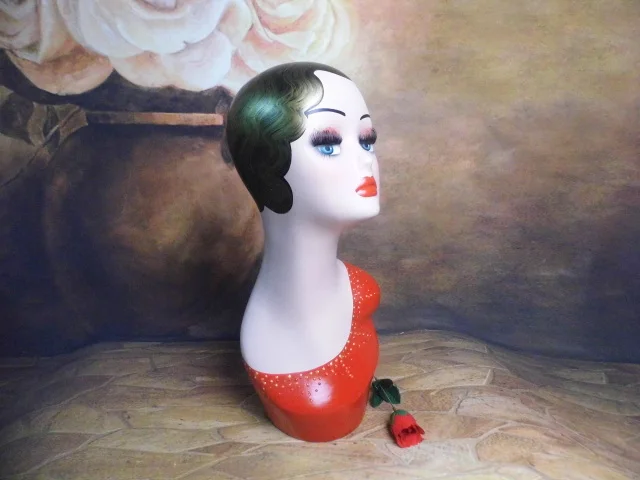 Женский манекен из стекловолокна головной убор Винтаж головы бюст|head bust|mannequin