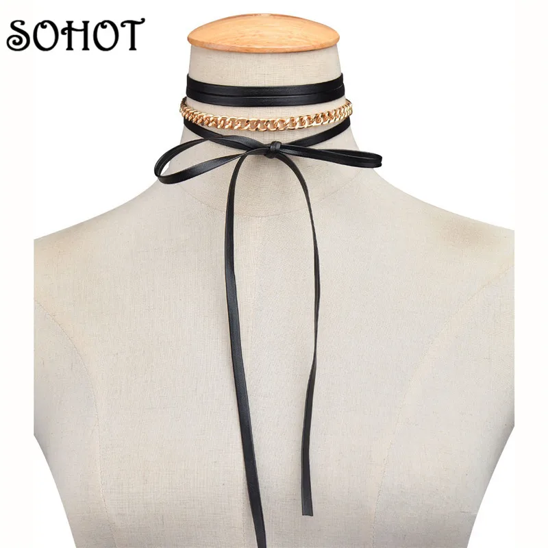 SOHOT трендовые женские ожерелья чокер золотистого и серебристого цветов из