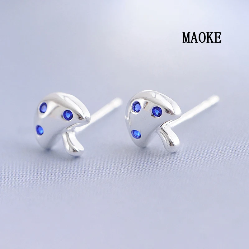 

Promotions Small Fresh Mushroom Earrings Sterling SV Zircon Stud Earrings Wild Fashion Jewelry for Women's Fashion Gifts