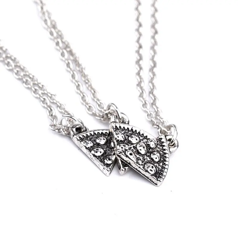 Лидер продаж модное серебряное ожерелье с кулоном в виде пиццы еды сестры лучшие