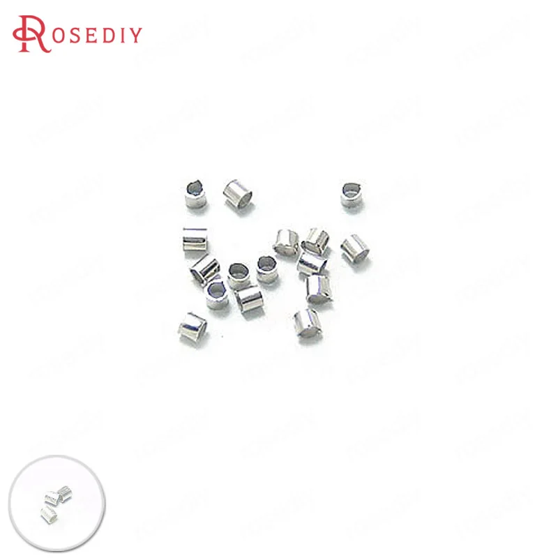 

(12633)5g,about 400PCS 2MM Brass Fasteners Clasps Crimp Tube End Beads Station Position Beads Spacer Beads Jewelry Accessories