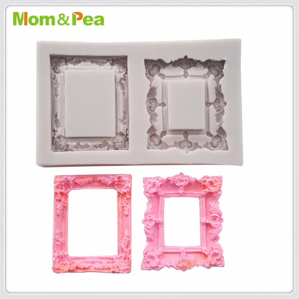 Силиконовая форма в форме двух рамок Mom & Pea MPA2026 украшение для торта 3D мастики