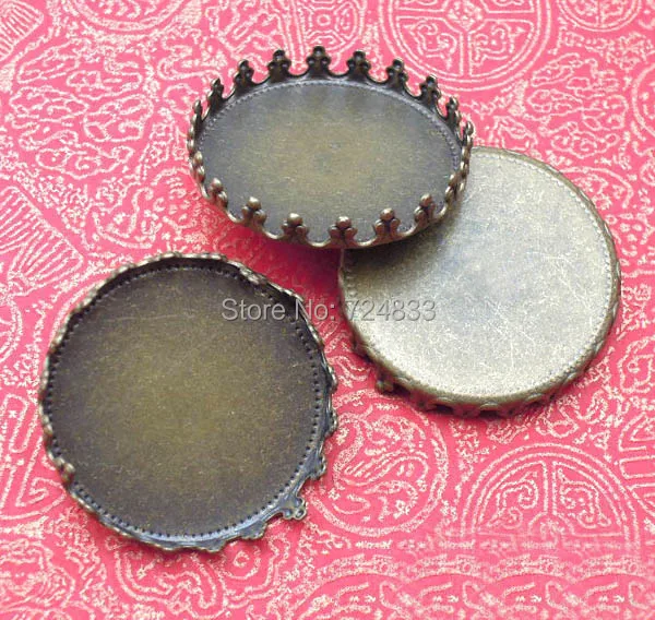 Бронзовая оцинкованная пустая круглая корона с кулоном гнездо основа настройки
