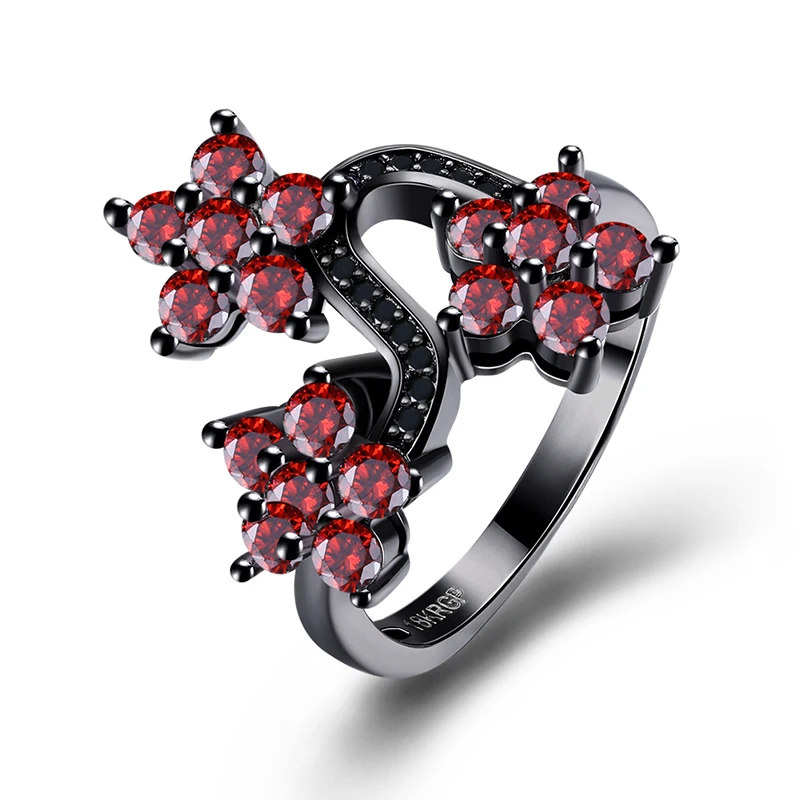 Nobby обручальное кольцо с цветком высшего качества фианит циркон кристалл черный