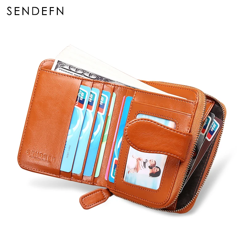 

SENDEFN Lady Short Wallet Leather Gril Purse Women Fashion Purses Female Easy Carry Coin Wallets Card Holder