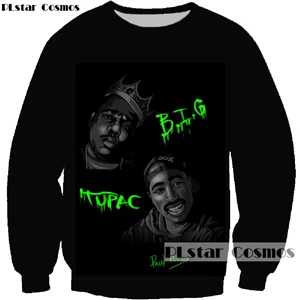 color as the picture PLstar Cosmos новые модные 3d толстовки рэпер певец коллаж печати толстовки Biggie/2pac Тупак повседневные пуловеры, спортивная одежда - Цвет: color as the picture