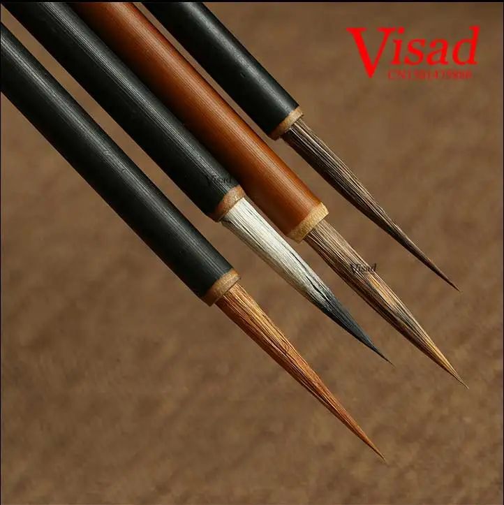 Chinese Weasel Hair Calligraphy Set with 4 Brushes: Hook, Line, Scriptliner, and Water Color for Art and Painting Stationery image 2
