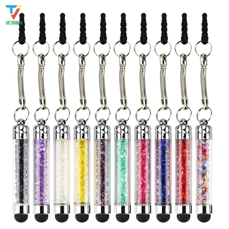 

500pcs/lot Crystal Stylus Pen Capacity screen touch pen portable wholesale for iPhone/iPad Samsung HTC and other mobile phone