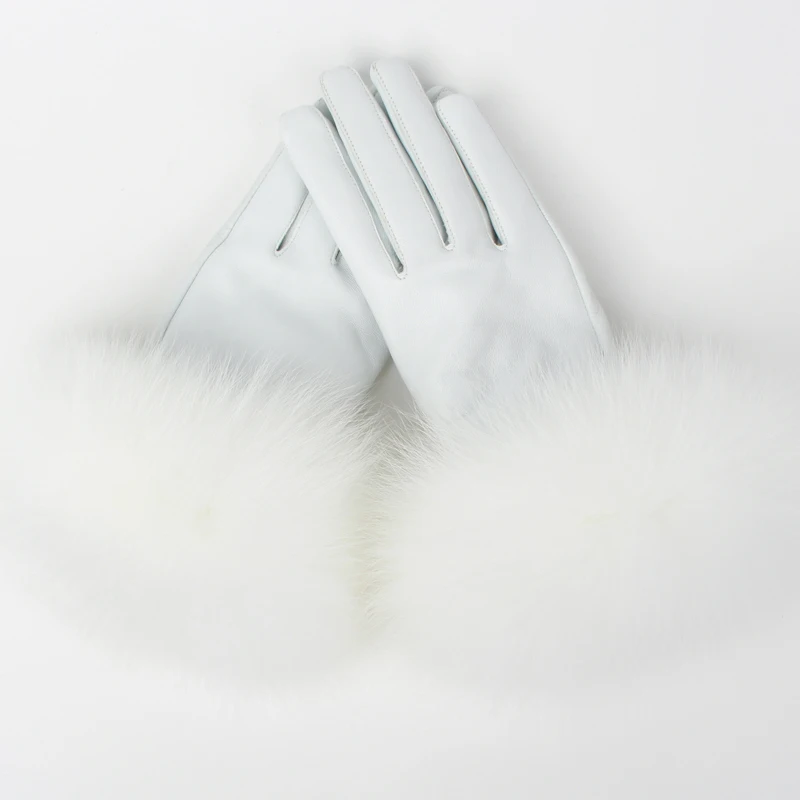 Перчатки женские из натуральной овечьей кожи модные теплые зимние митенки