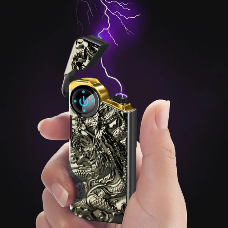 Новинка 2019 китайский дракон сенсорный датчик двойная дуга Usb Зажигалка