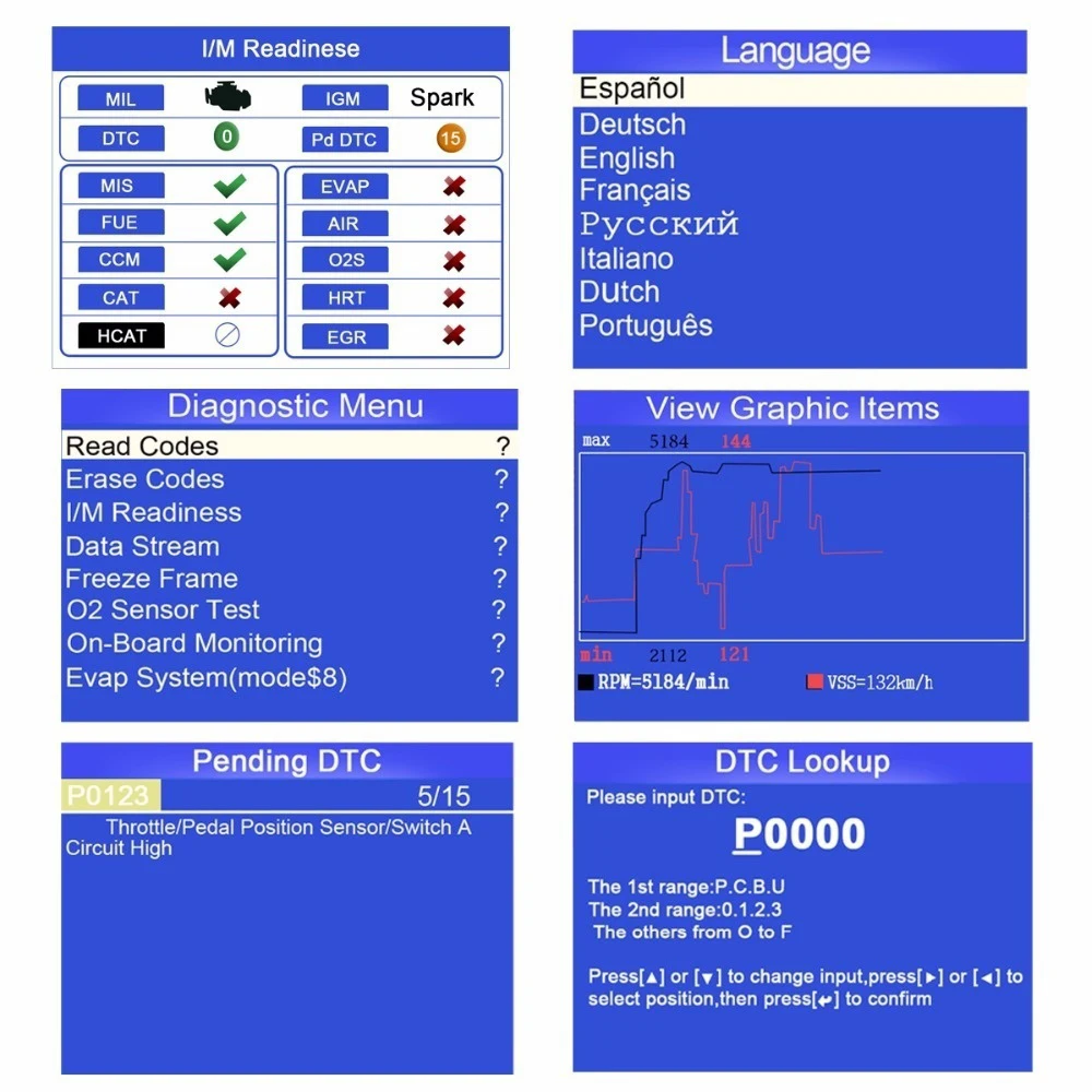 Универсальный ODB2 сканер автомобильный диагностический KW850 полнофункциональный