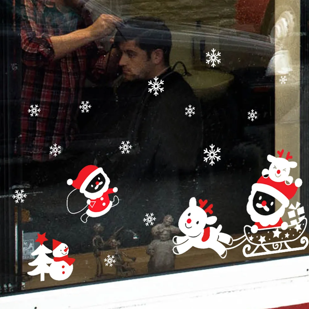 Рождественский домашний Декор Снеговик съемные домашние виниловые наклейки на