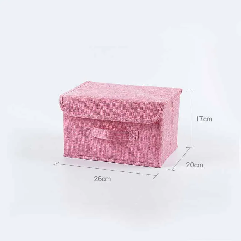 Small pink Ящик для хранения и ящики из хлопка и льна под шкаф для одежды складной ящик для хранения одежды делитель мешки держатель ящики-органайзеры - Цвет: Small pink