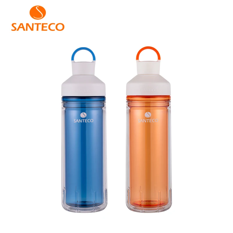 Santeco океанская серия бутылка для напитков с двойными стенками Изолированная тритановая бутылка для воды прочная внешняя колба 590 мл