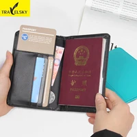travelsky 2017 hot men travel passport cover rfid wallet leather holder card passport ticket holder women rfid blocking purse