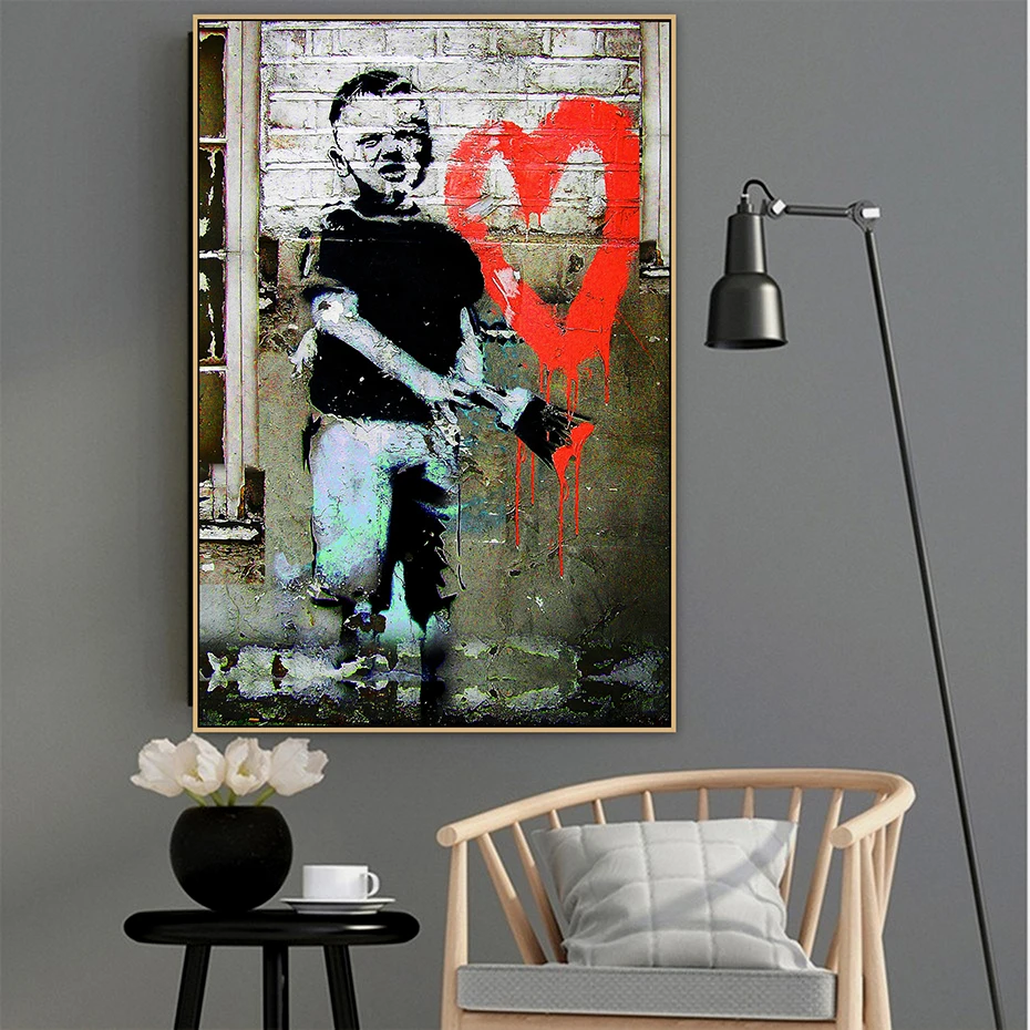 Banksy граффити для мальчиков уличное искусство холст живопись плакаты и принты