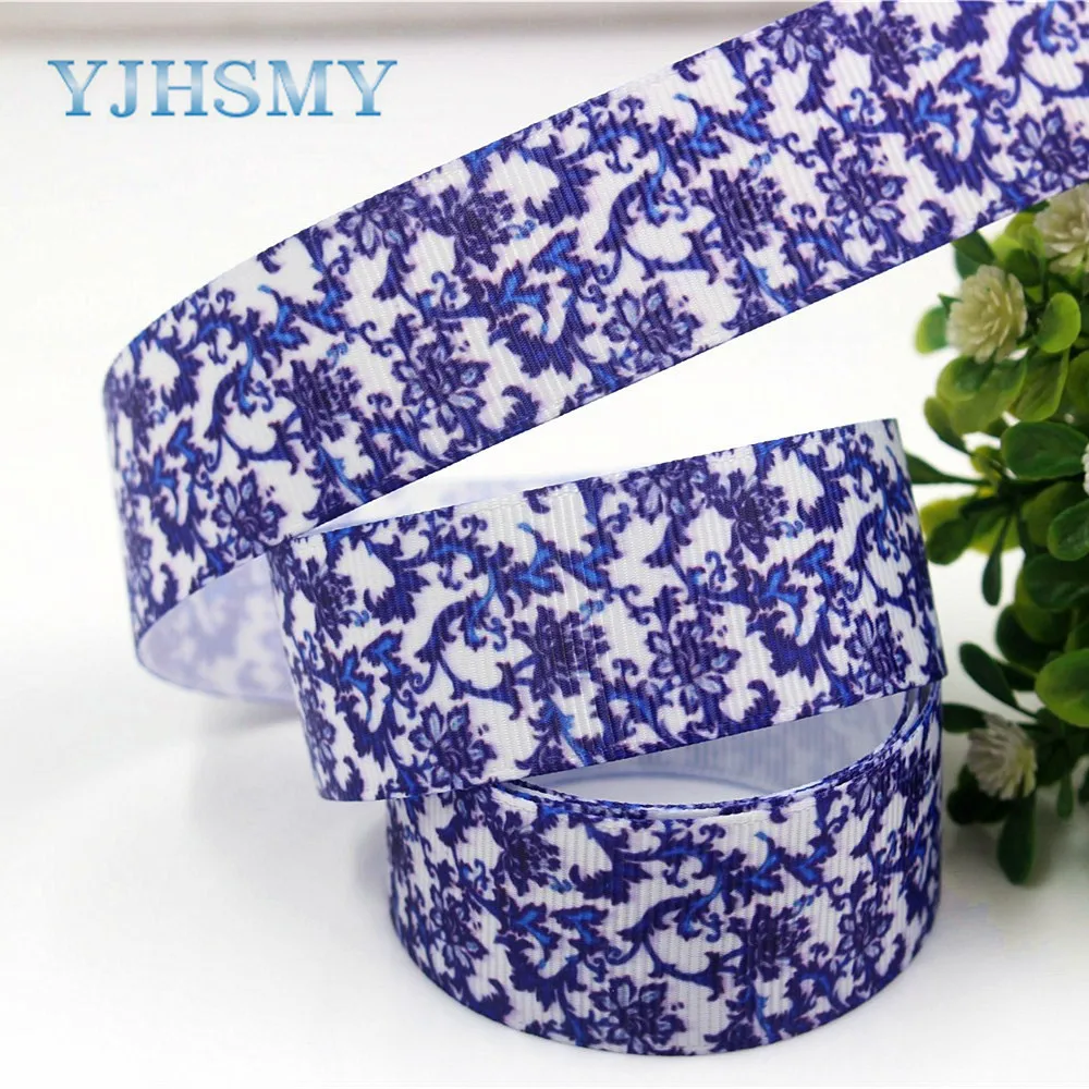 YJHSMY D-17817-756 10 yards 25 mm flower Printed grosgrain ribbons DIY handmade Hair accessories Material wedding gift wrap | Дом и сад