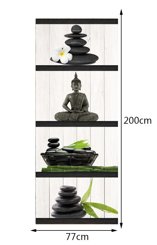 Бесплатная доставка 3D Будда двери наклейки на стену DIY росписи спальни домашний