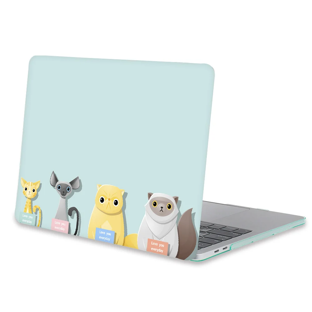 Чехол для ноутбука с принтами животных Redlai для Macbook Air Pro retina 11 12 13 1" кошачий семейный Жесткий Чехол для Mac book Pro 13 15 Touchbar