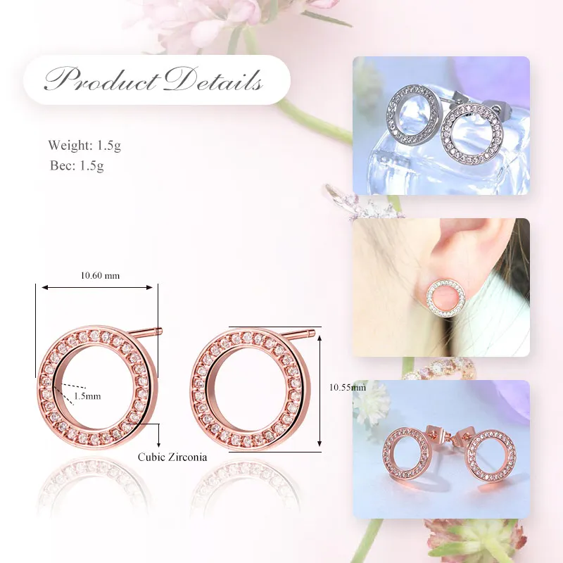 UMODE модные трендовые серьги-гвоздики с фианитом ААА + для женщин корейские