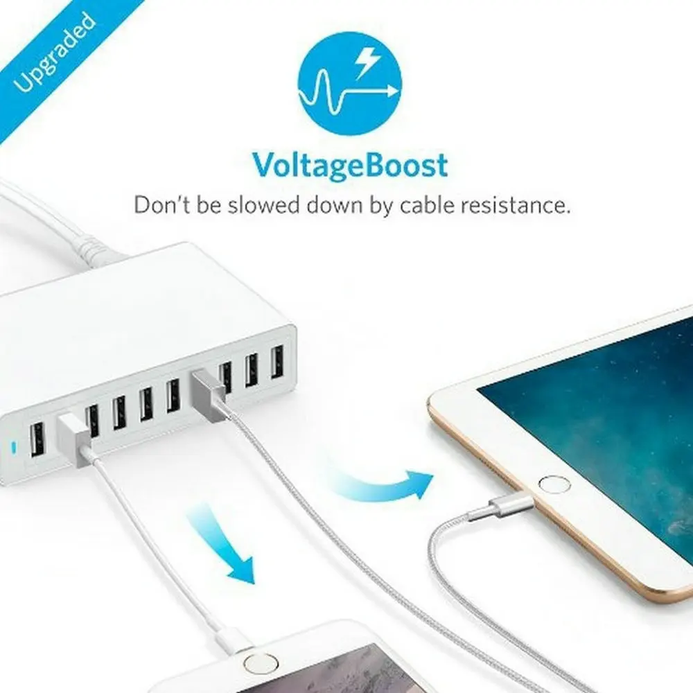 Bakeey EU Plug 10 портов USB зарядное устройство адаптер Smart DeskTable настенная зарядка мобильного телефона путешествия Быстрая зарядка для samsung Xiaomi 8