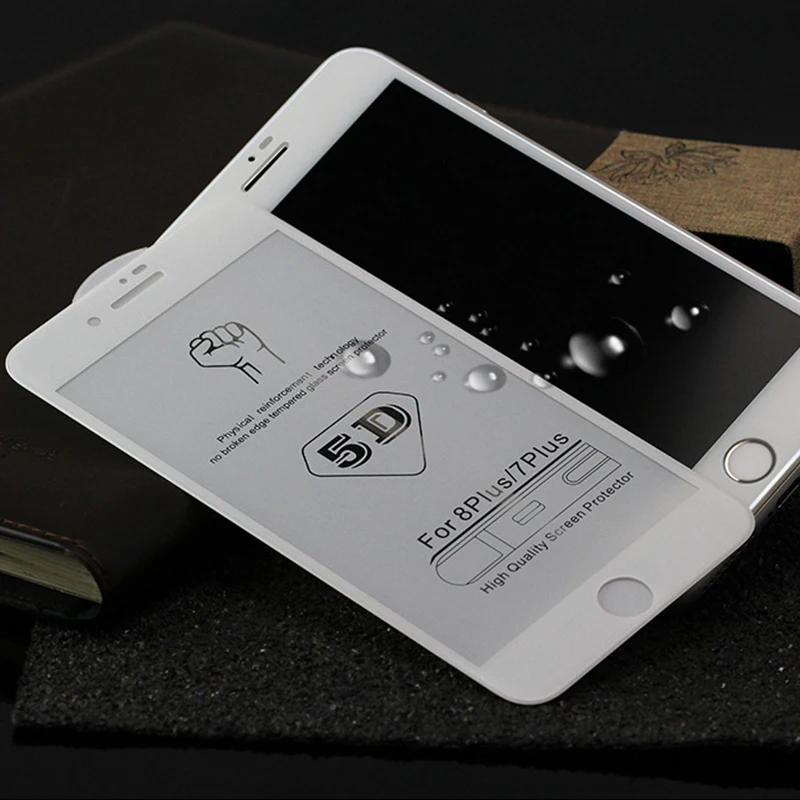 5D Защита экрана для iPhone 6 7 8 плюс закаленное стекло 6S Plus Защитное + изогнутый край