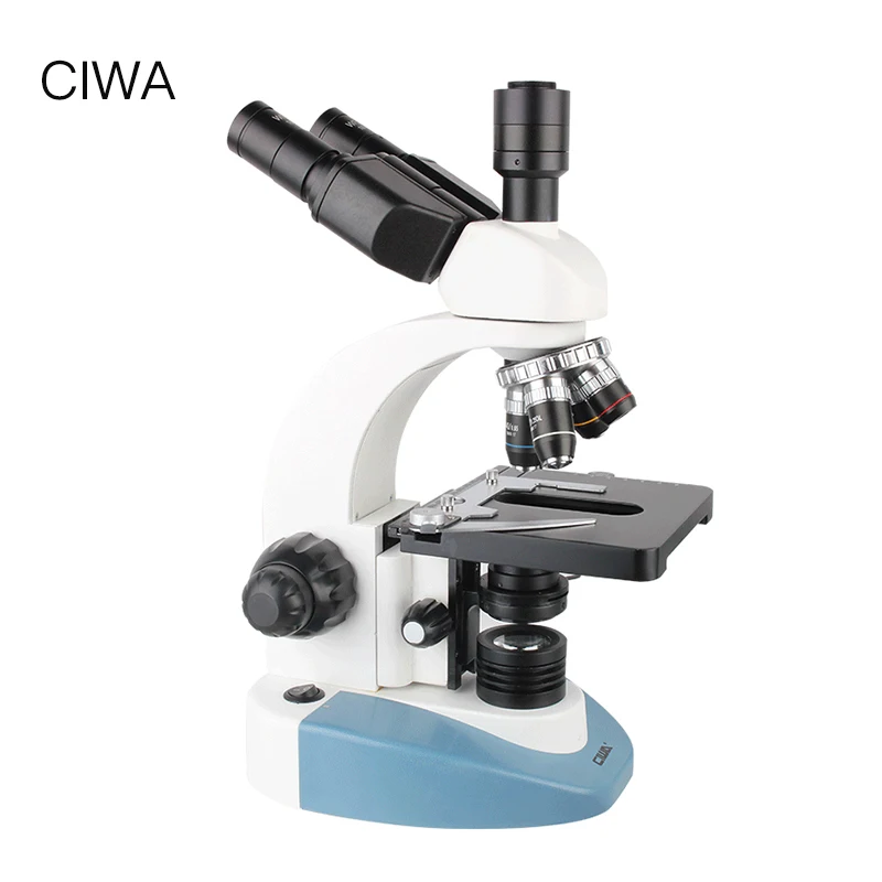 CIWA Профессиональный биологический 40X 1600X микроскоп бинокулярный бинокль HD