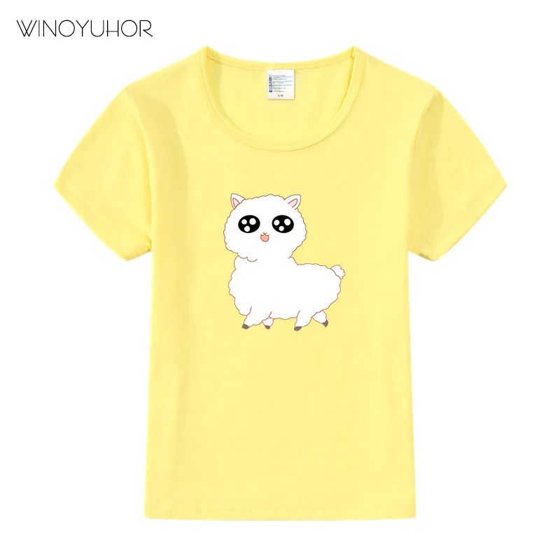 Футболка детская летняя с коротким рукавом и ламой-альпаками | Мать ребенок