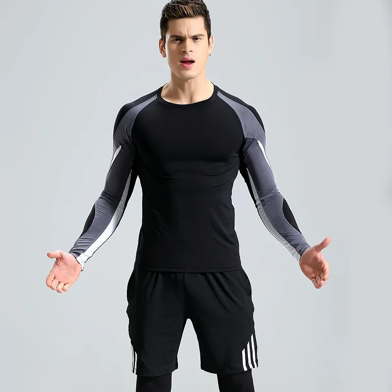 Спортивный костюм комплект из 3 предметов Для мужчин спортивная 2018 Новый Фитнес