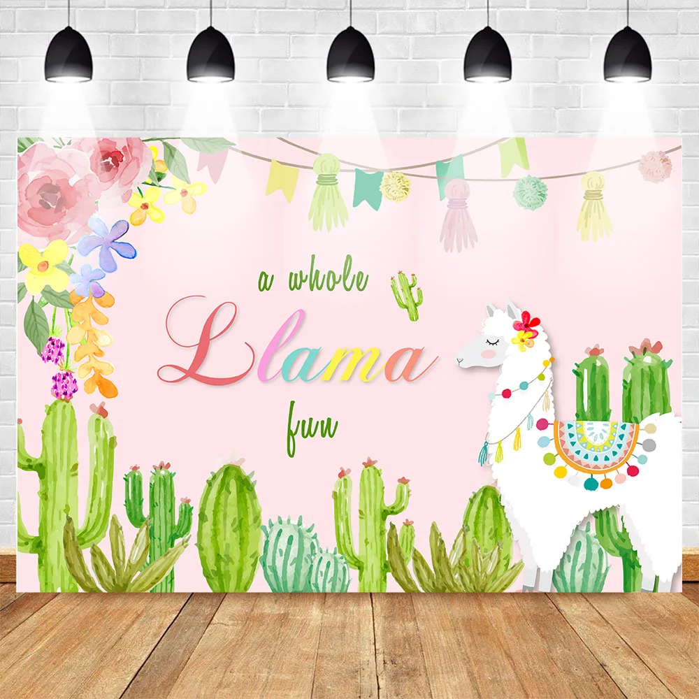 Розовые вечерние фоны с изображением ламы мексиканская тема фон для фотосъемки