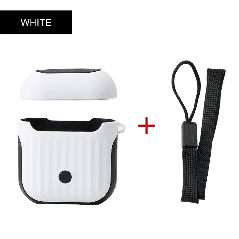 White IKSNAIL для AirPods чехол Защитный силиконовый чехол беспроводной синий чехол для наушников противоударный чехол для наушников для Apple Airpod - Цвет: White